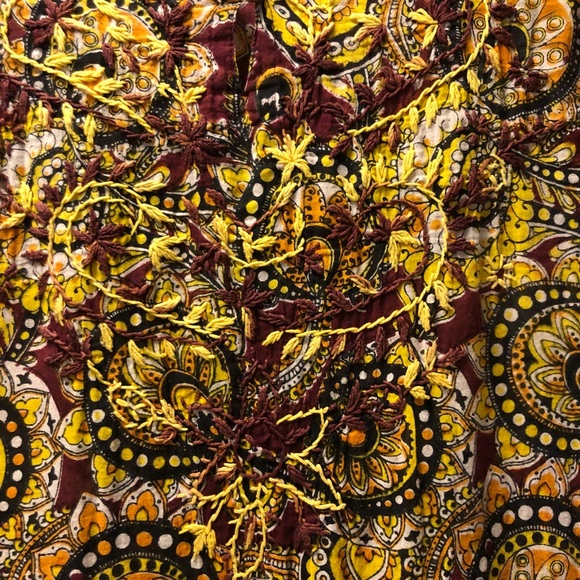 Boho Batik Embroidered Hippie Tunic or Beach Coverup XS - S - Picture 6 of 7